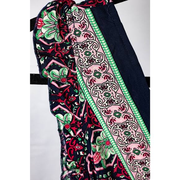 Suzanne Betro Size Small Dress Maxi Ruffled Trim V-neck Bohemian NWT - Picture 4 of 8